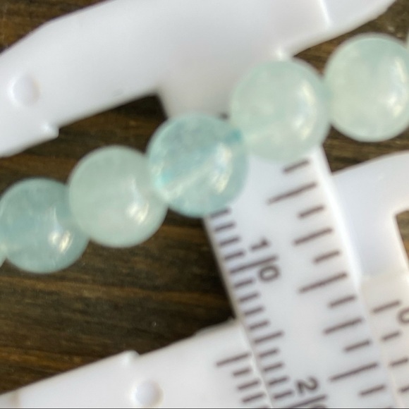 AQUAMARINE BUBBLE SHORT STATEMENT NECKLACE - Picture 9 of 13